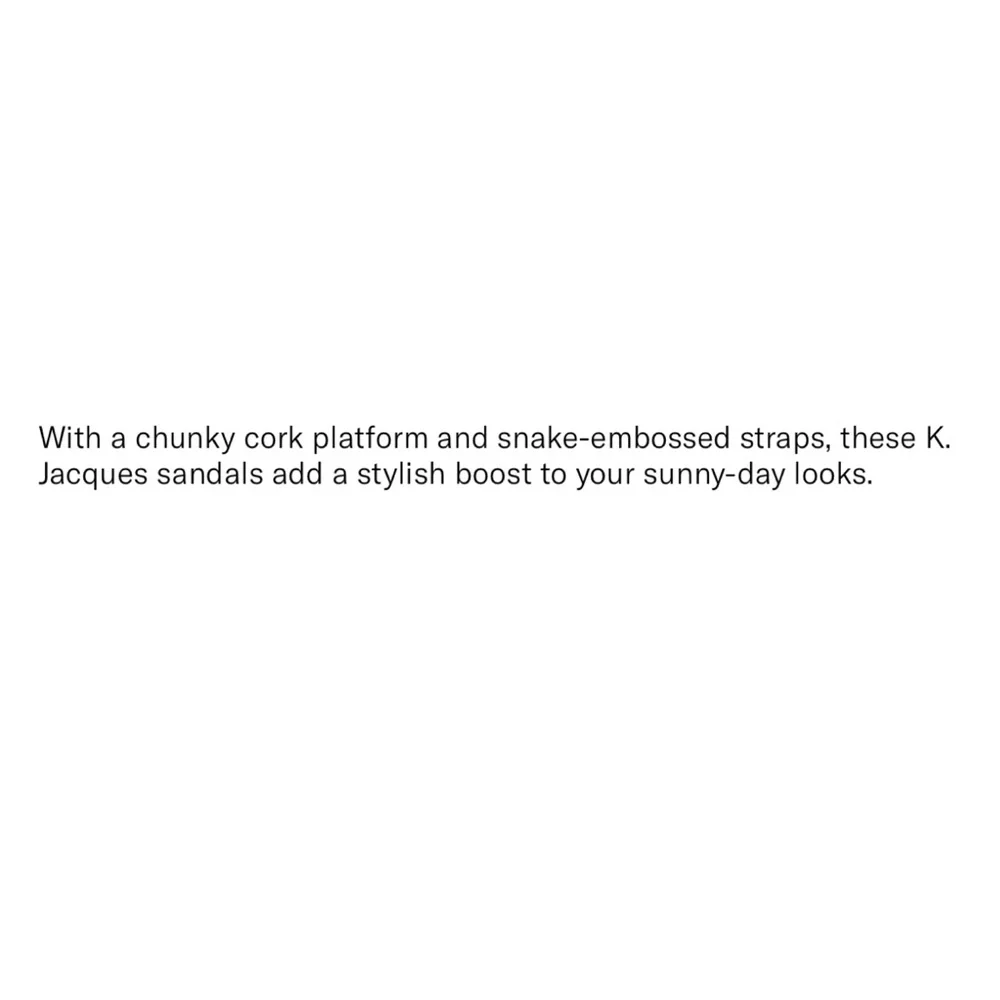 K. Jacques | Senet Snakeskin Print Cork Platform Sandals